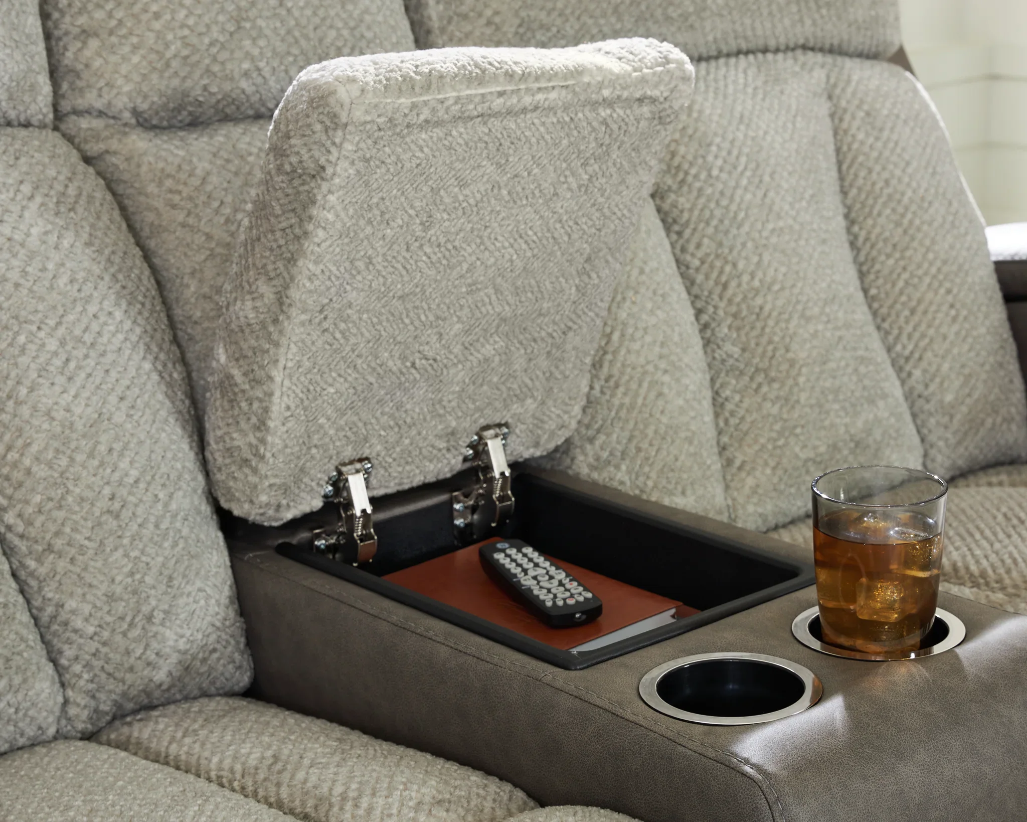 WhipLash - Sisal - Power Reclining Loveseat With Console / Adj Headrest - Image 7