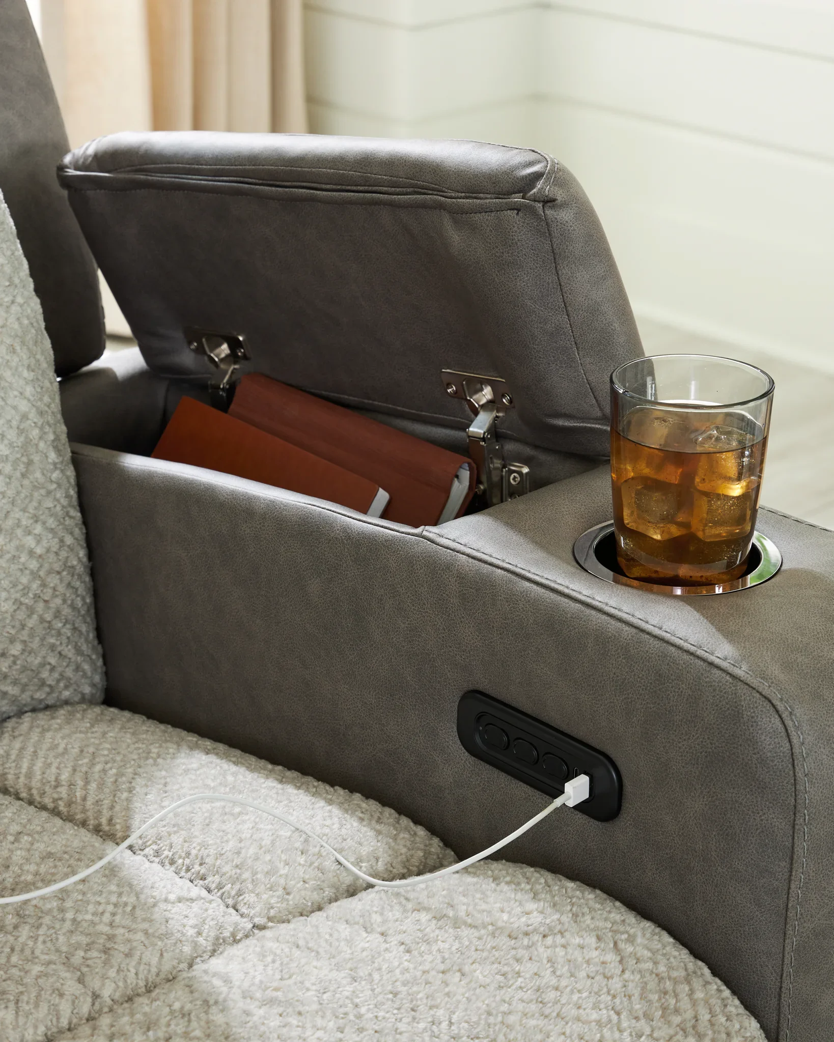 WhipLash - Sisal - Power Reclining Sofa With Adj Headrest - Image 10