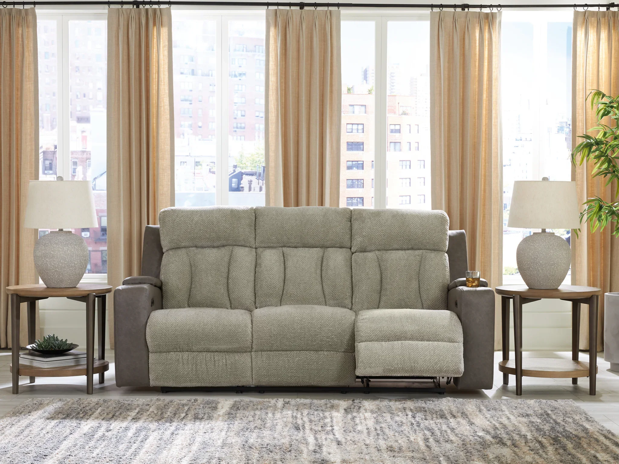WhipLash - Sisal - Power Reclining Sofa With Adj Headrest - Image 2
