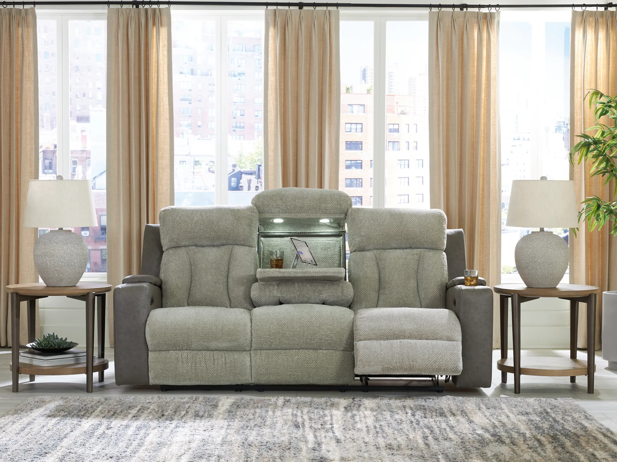 WhipLash - Sisal - Power Reclining Sofa With Adj Headrest - Image 6