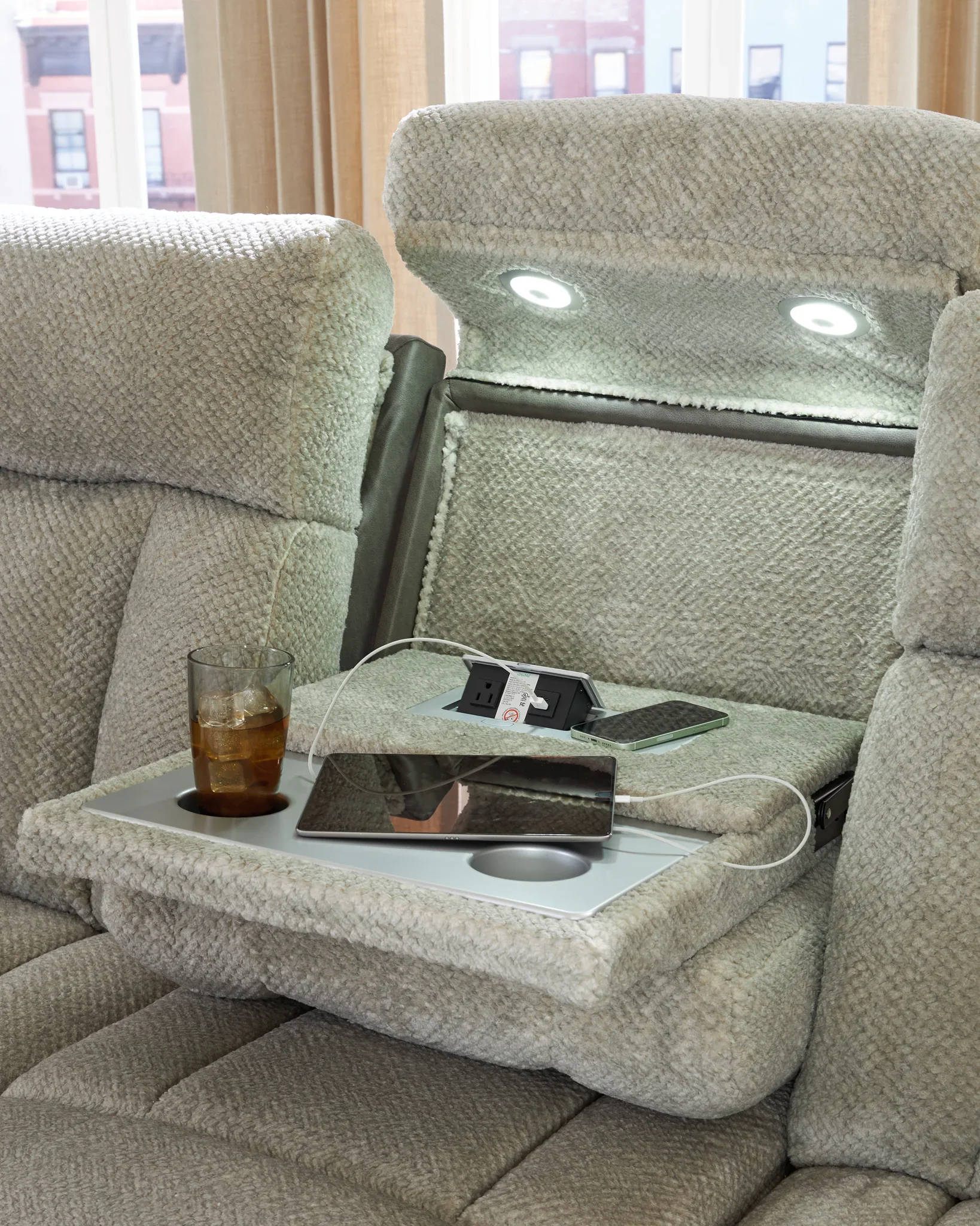 WhipLash - Sisal - Power Reclining Sofa With Adj Headrest - Image 7
