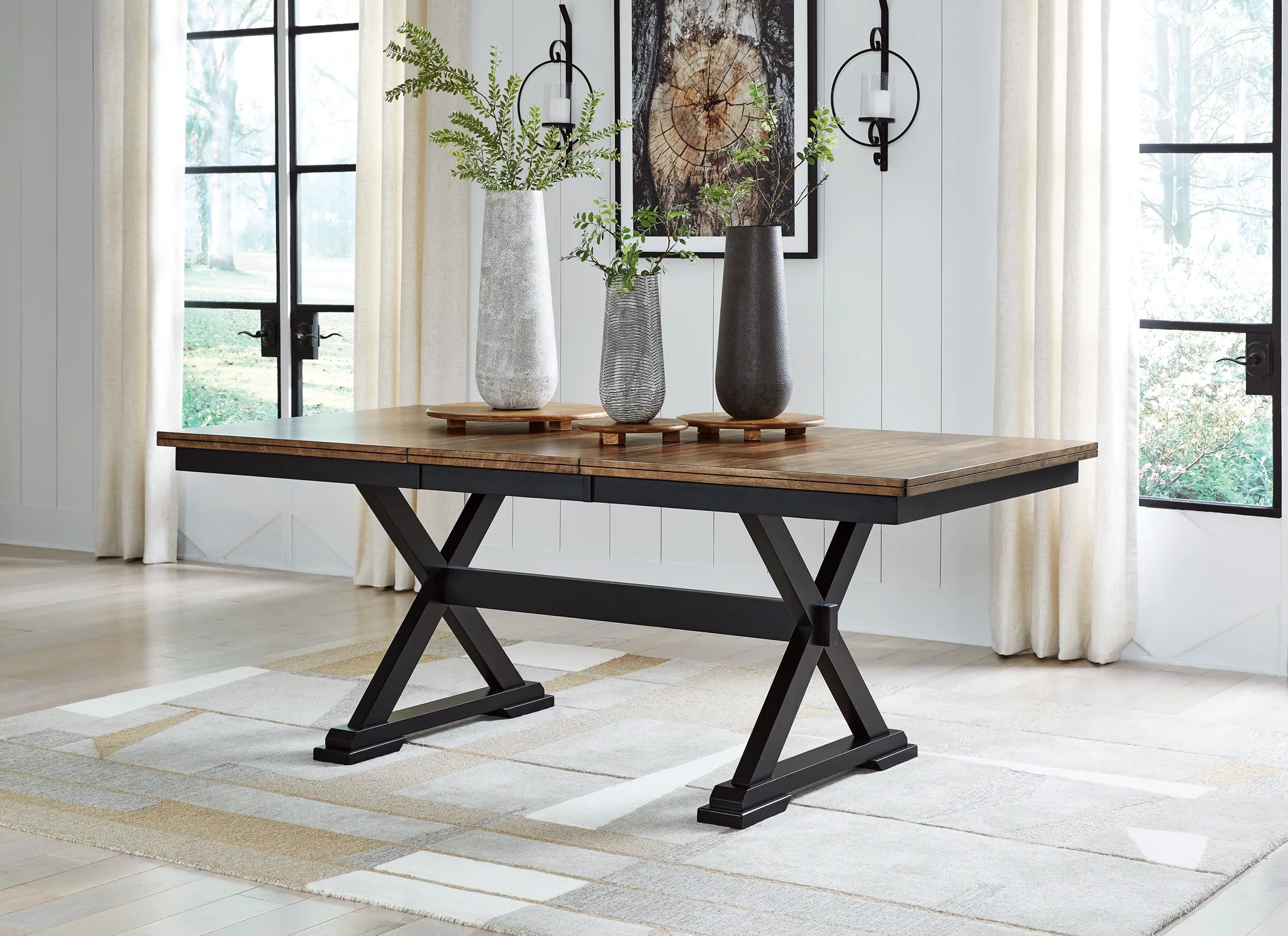 Wildenauer - Brown / Black - 6 Pc. - Extension Table, 4 Side Chairs, Bench - Image 2