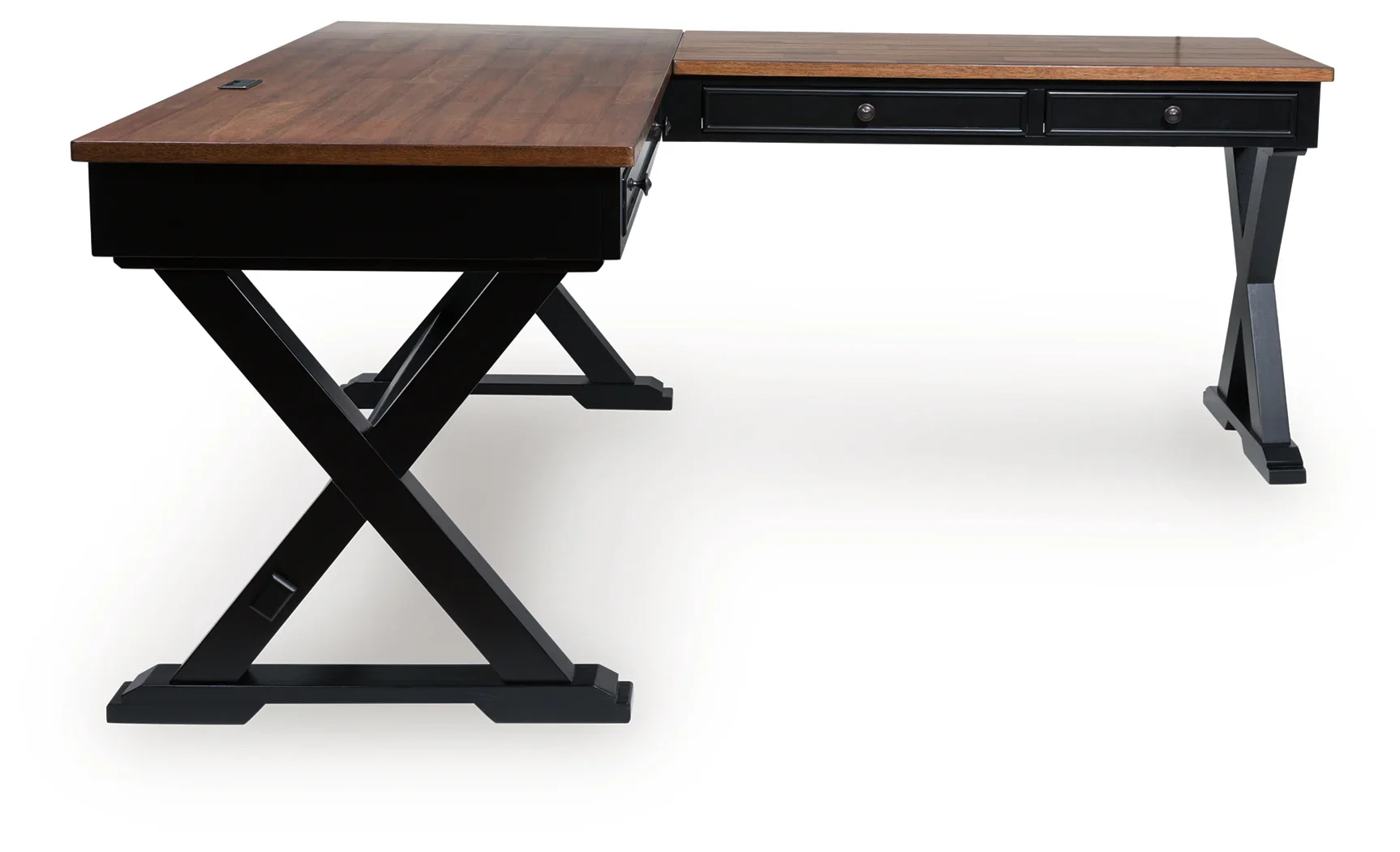 Wildenauer - Brown / Black - Home Office Desk And Return - Image 3