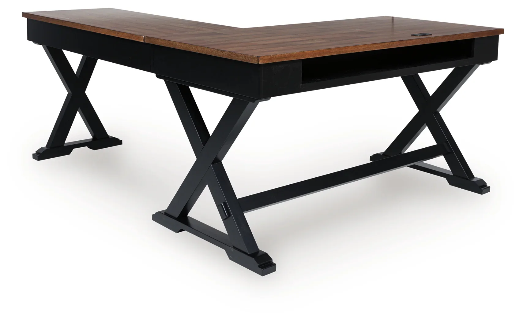 Wildenauer - Brown / Black - Home Office Desk And Return - Image 4