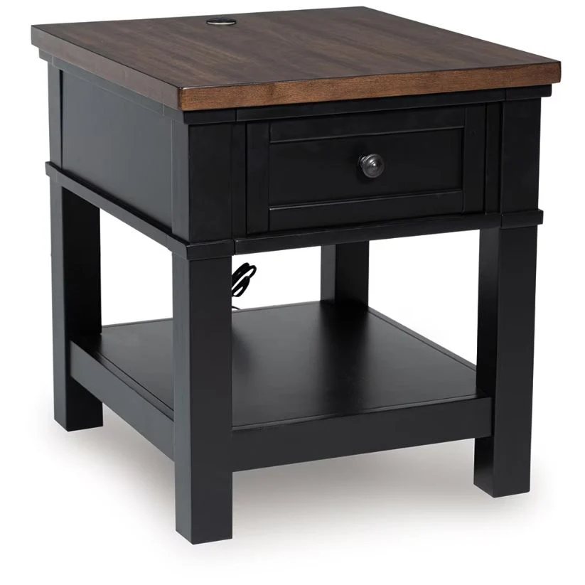 Wildenauer - Brown / Black - Rectangular End Table