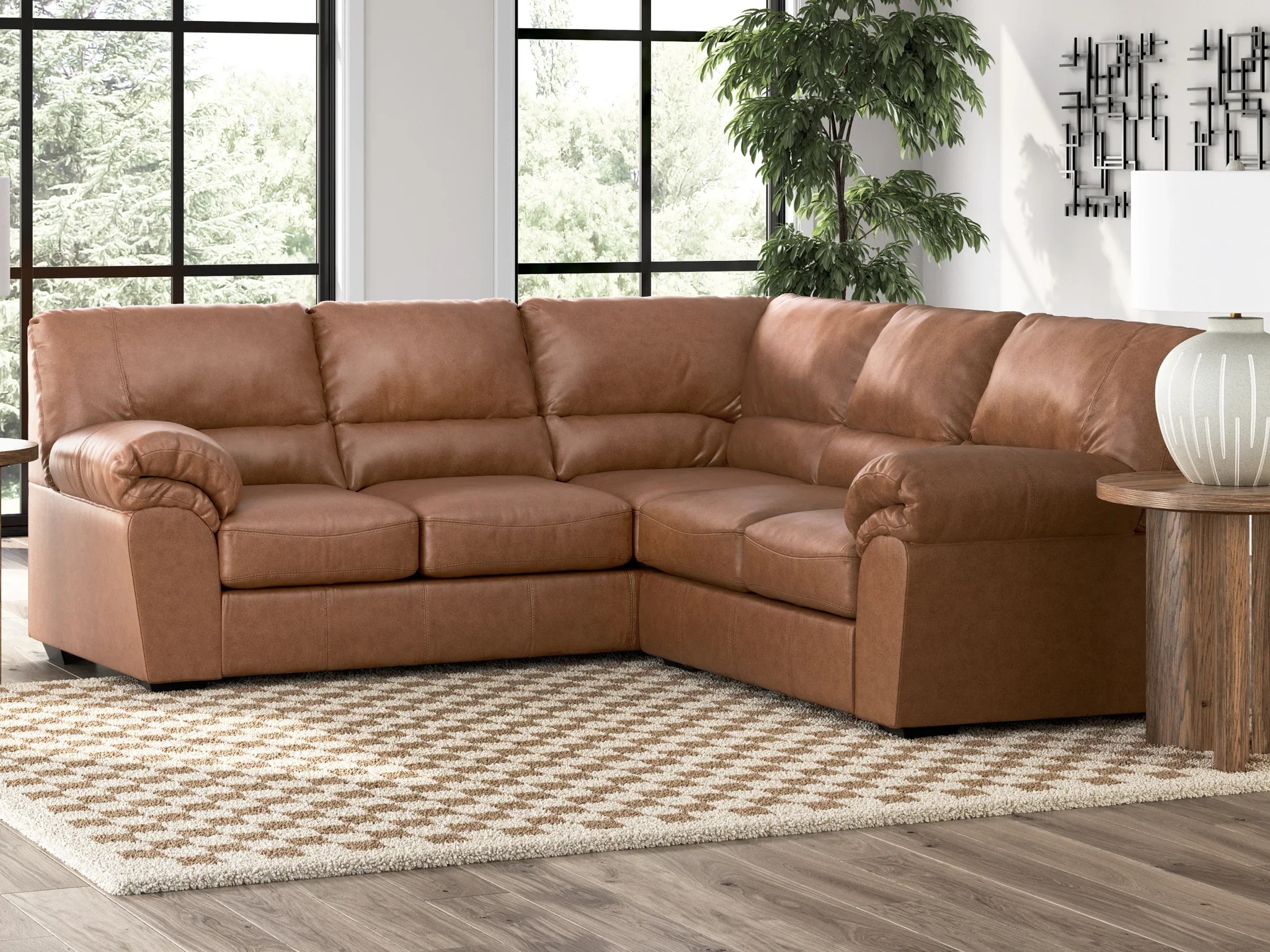 WillowBend - Caramel - 2-Piece Sectional With RAF Loveseat - Image 2