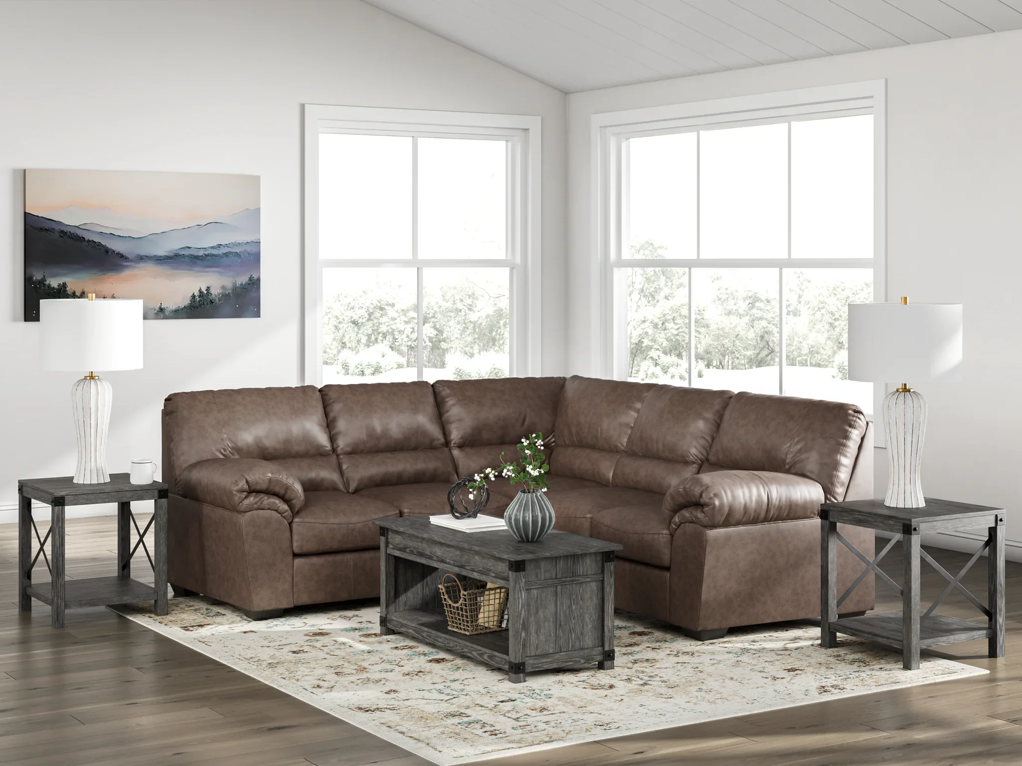 WillowBend - Umber - 2-Piece Sectional With LAF Sofa With Corner Wedge - Image 3