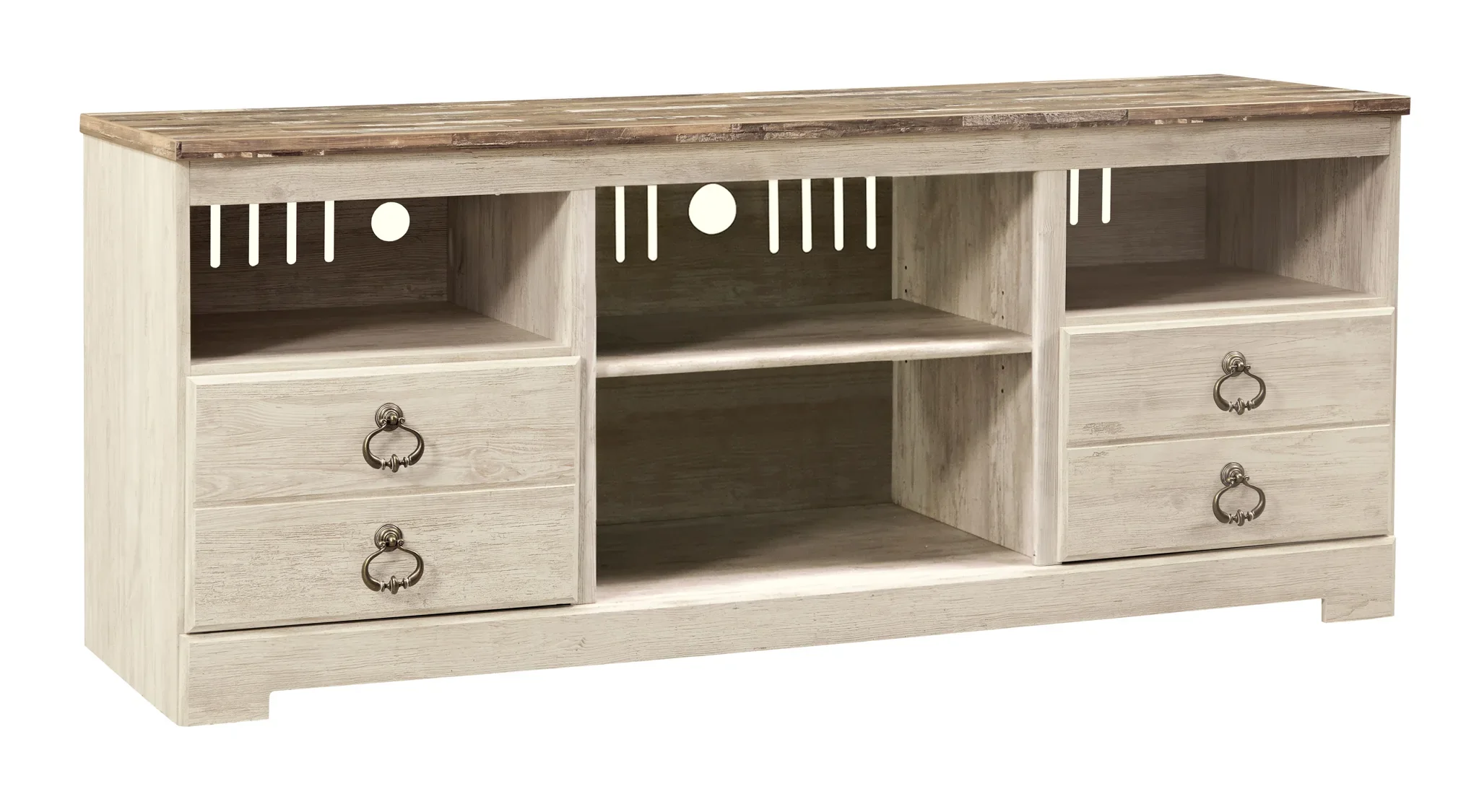 Willowton - Whitewash - 3-Piece Entertainment Center - Image 2