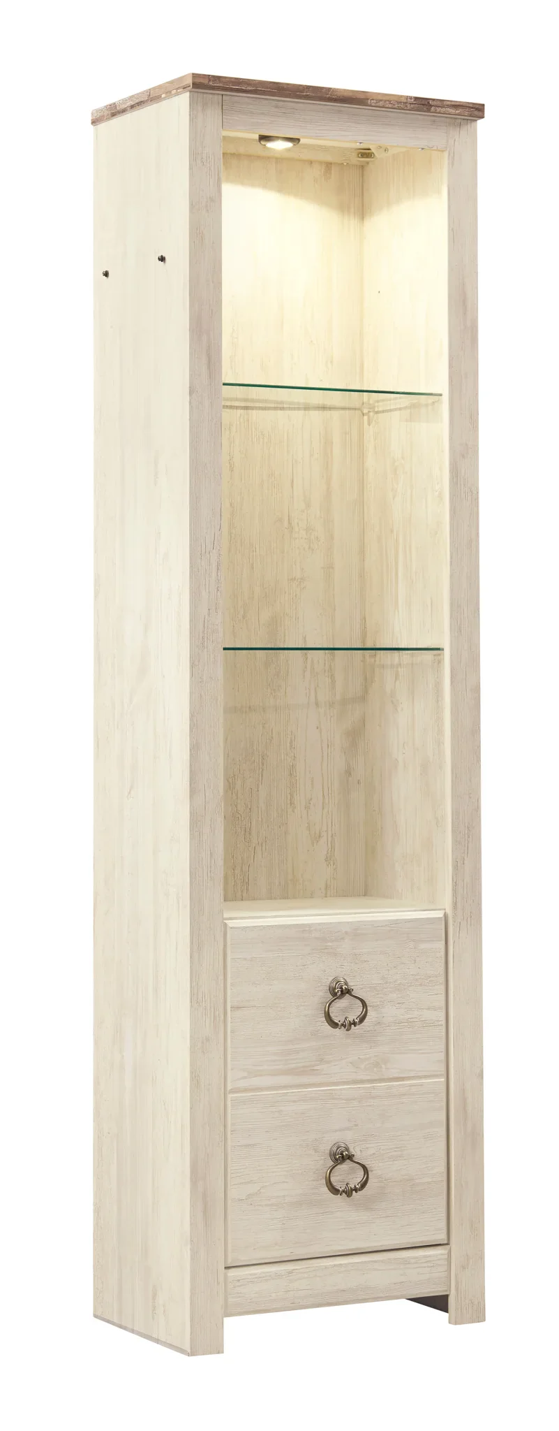 Willowton - Whitewash - 3-Piece Entertainment Center - Image 3