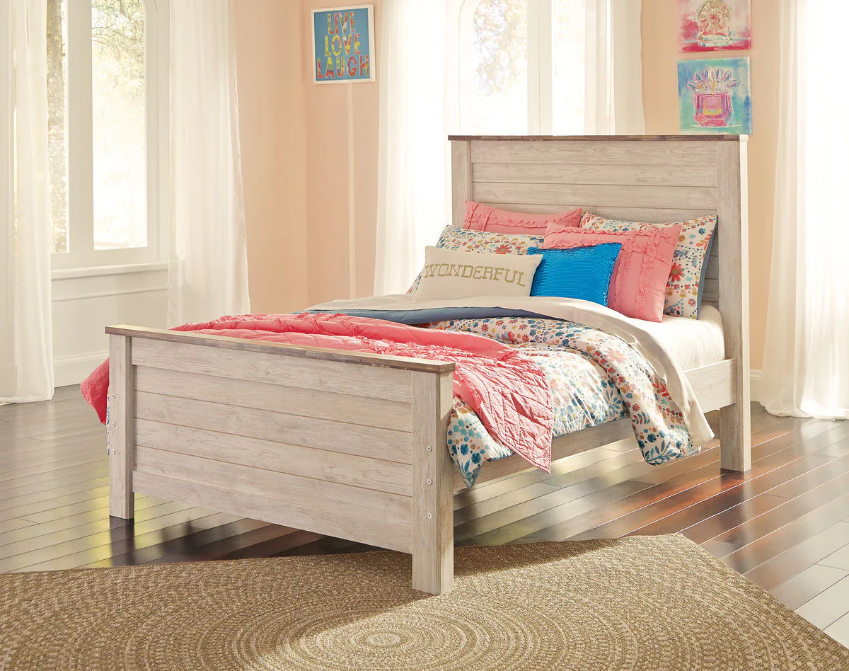 Willowton - Whitewash - Full Panel Bed - Image 2