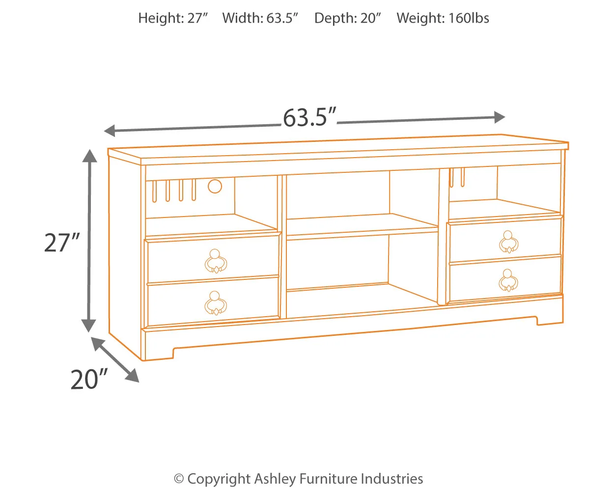 Willowton - Whitewash - 64" TV Stand W/Fireplace Option - Image 3