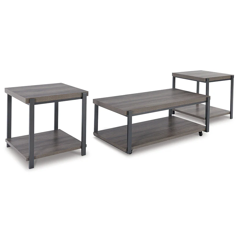 Wilmaden - Gray / Black - Occasional Table Set (Set of 3)