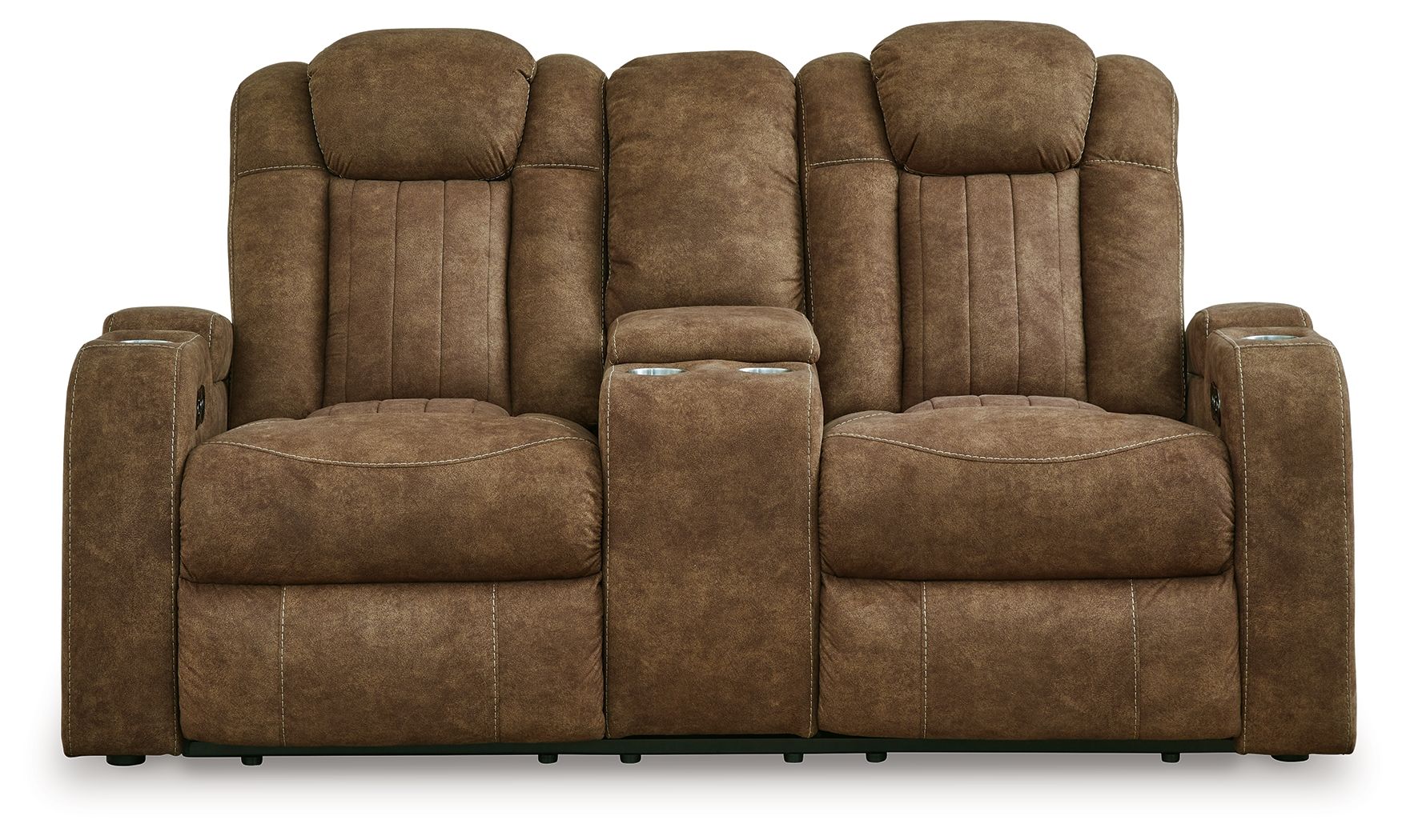 Wolfridge - Brindle - Power Reclining Loveseat With Console /Adj Hdrst - Image 2