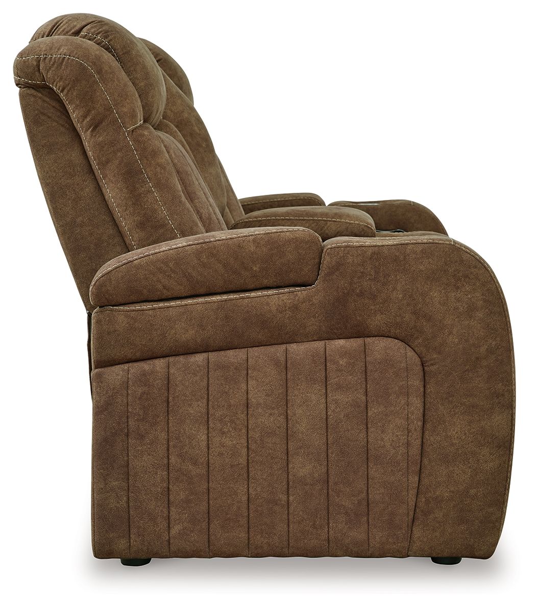Wolfridge - Brindle - Power Reclining Loveseat With Console /Adj Hdrst - Image 3