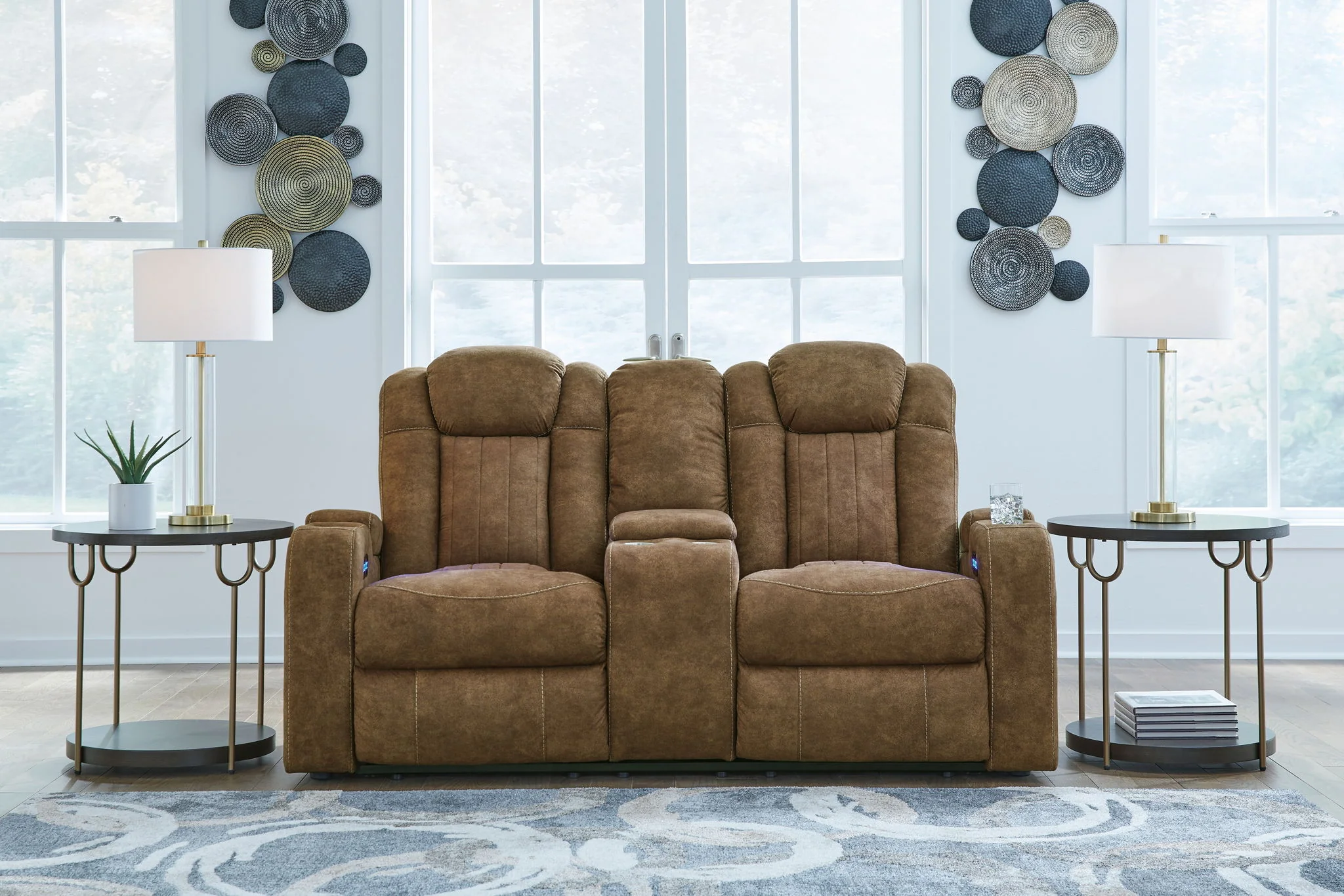 Wolfridge - Brindle - Power Reclining Loveseat With Console /Adj Hdrst - Image 6