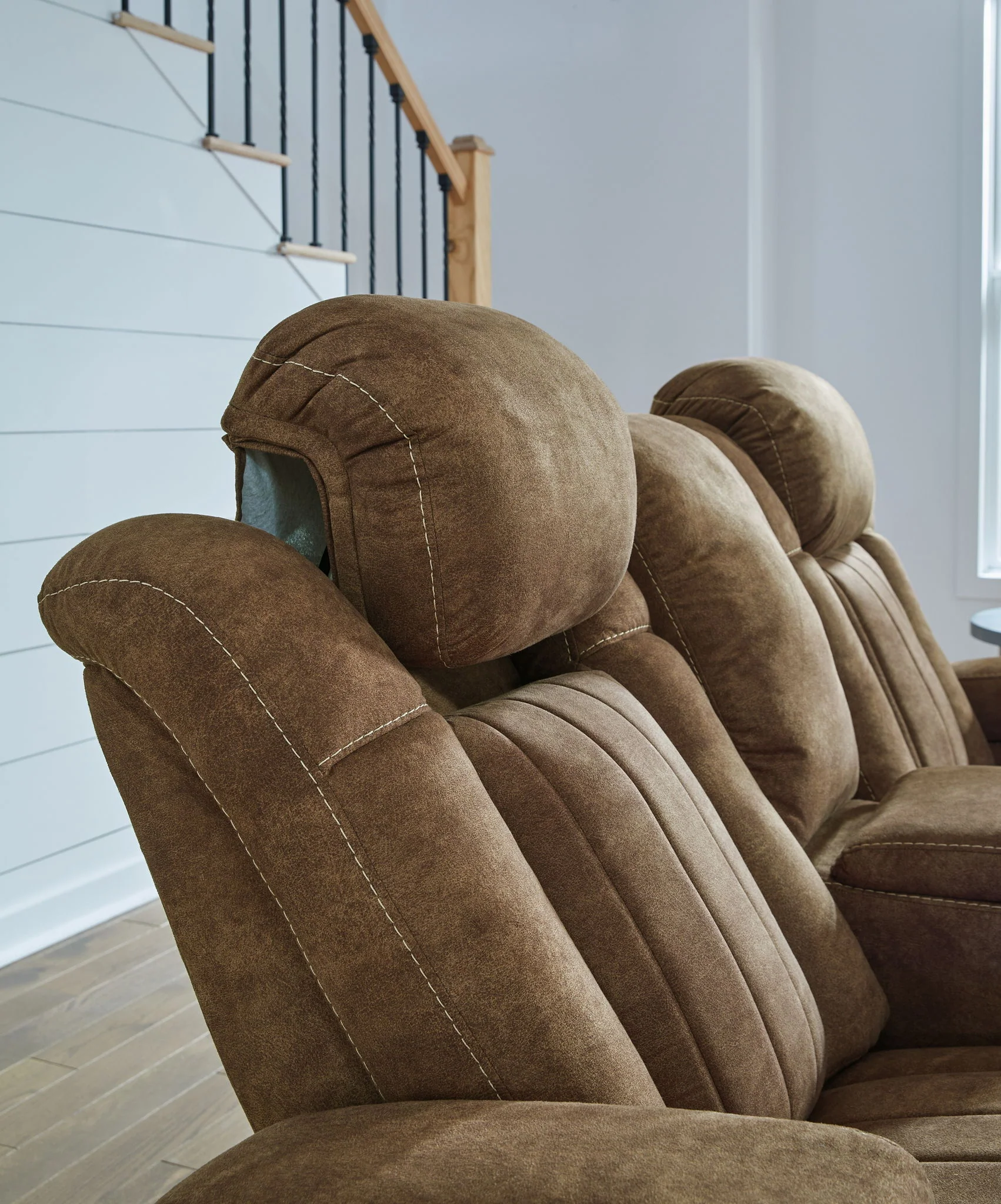 Wolfridge - Brindle - Power Reclining Loveseat With Console /Adj Hdrst - Image 8