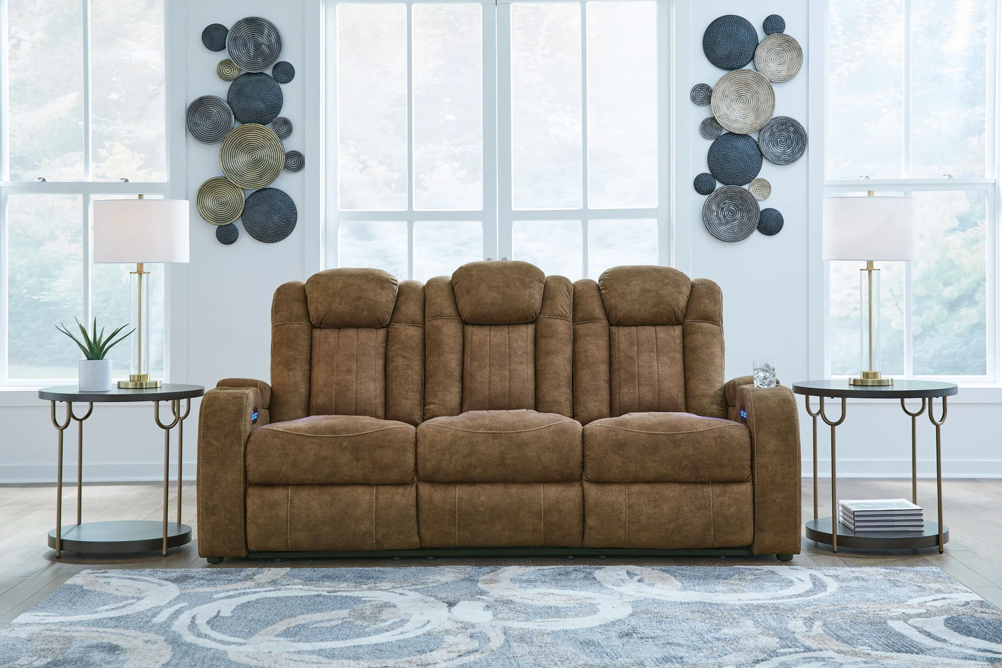 Wolfridge - Brindle - Power Reclining Sofa With Adj Headrest - Image 2