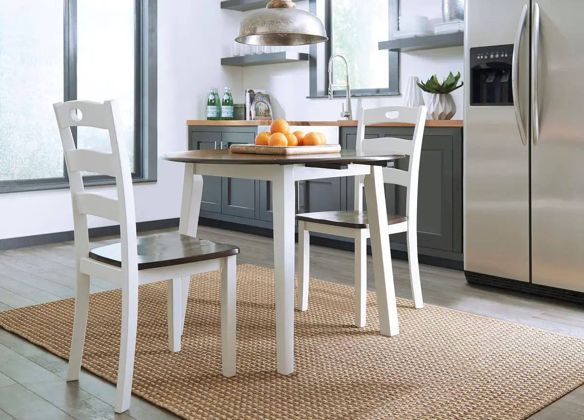 Woodanville - Cream / Brown - 3 Pc. - Drop Leaf Table, 2 Side Chairs - Image 3