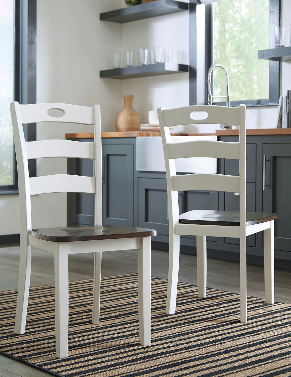 Woodanville - Cream / Brown - 5 Pc. - Drop Leaf Table, 4 Side Chairs - Image 3