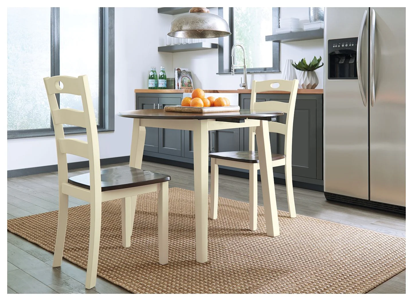 Woodanville - Cream / Brown - Round Drm Drop Leaf Table - Image 2