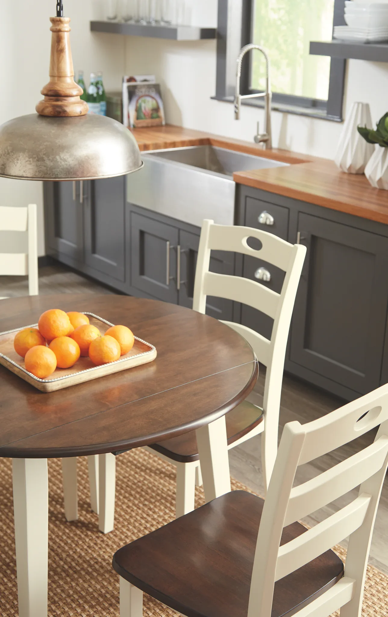 Woodanville - Cream / Brown - Round Drm Drop Leaf Table - Image 6