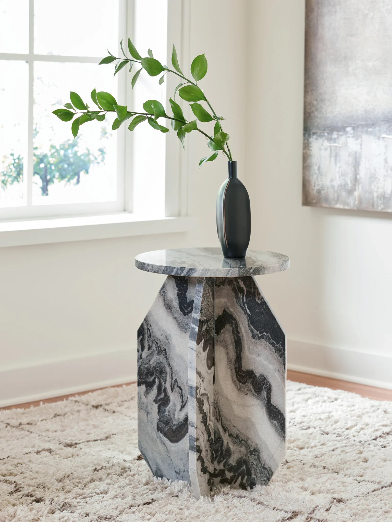 Wrenlane - Black / White / Taupe - Accent Table - Image 2