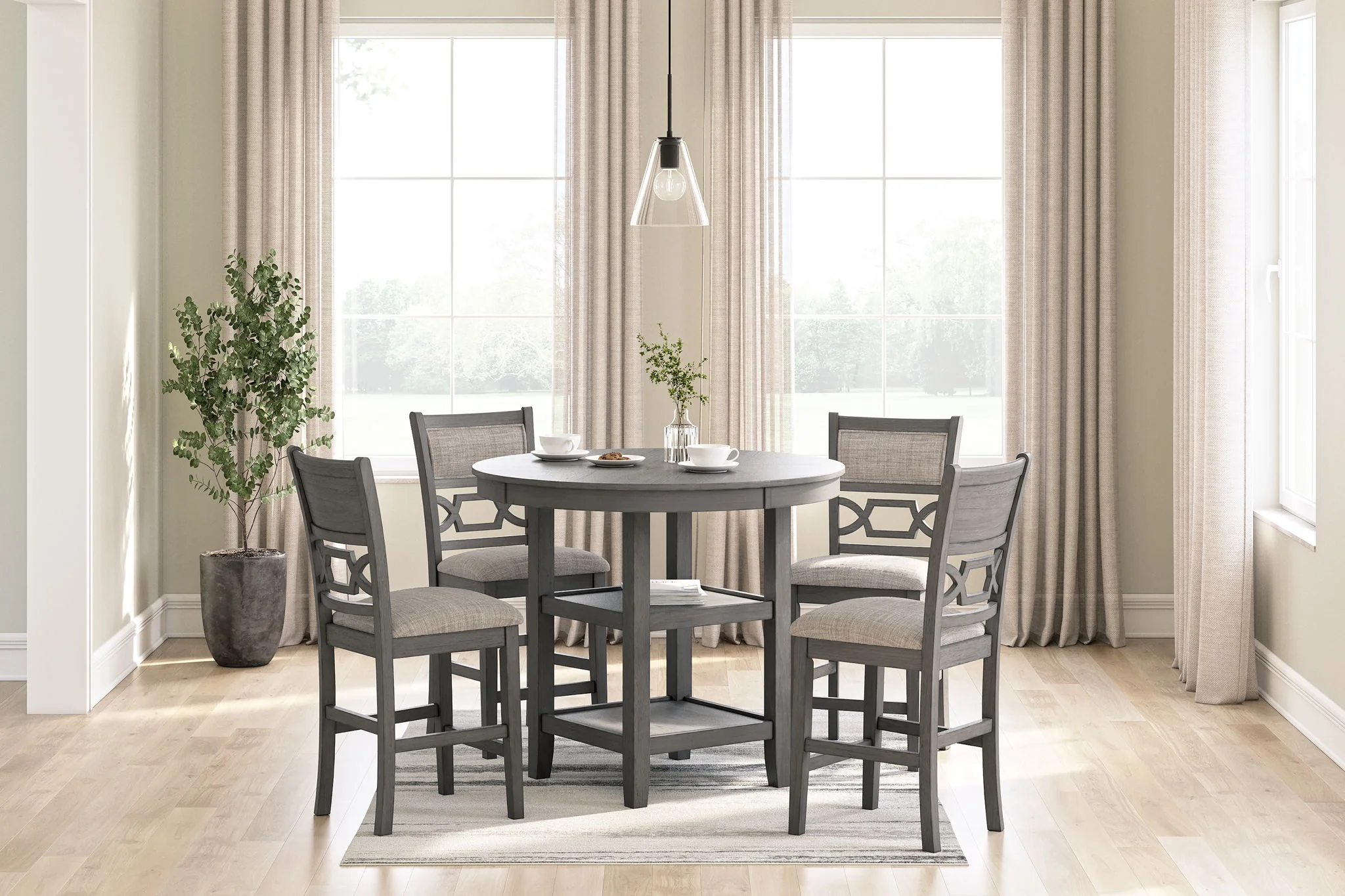 Wrenning - Gray - Drm Counter Table Set (Set of 5) - Image 10