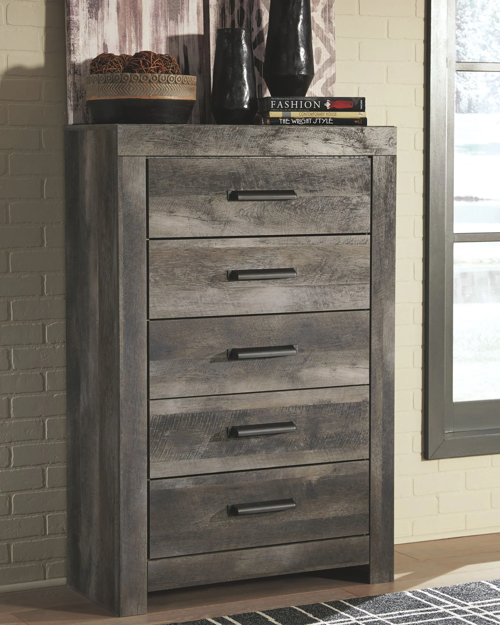 Wynnlow - Gray - Five Drawer Chest - Image 2