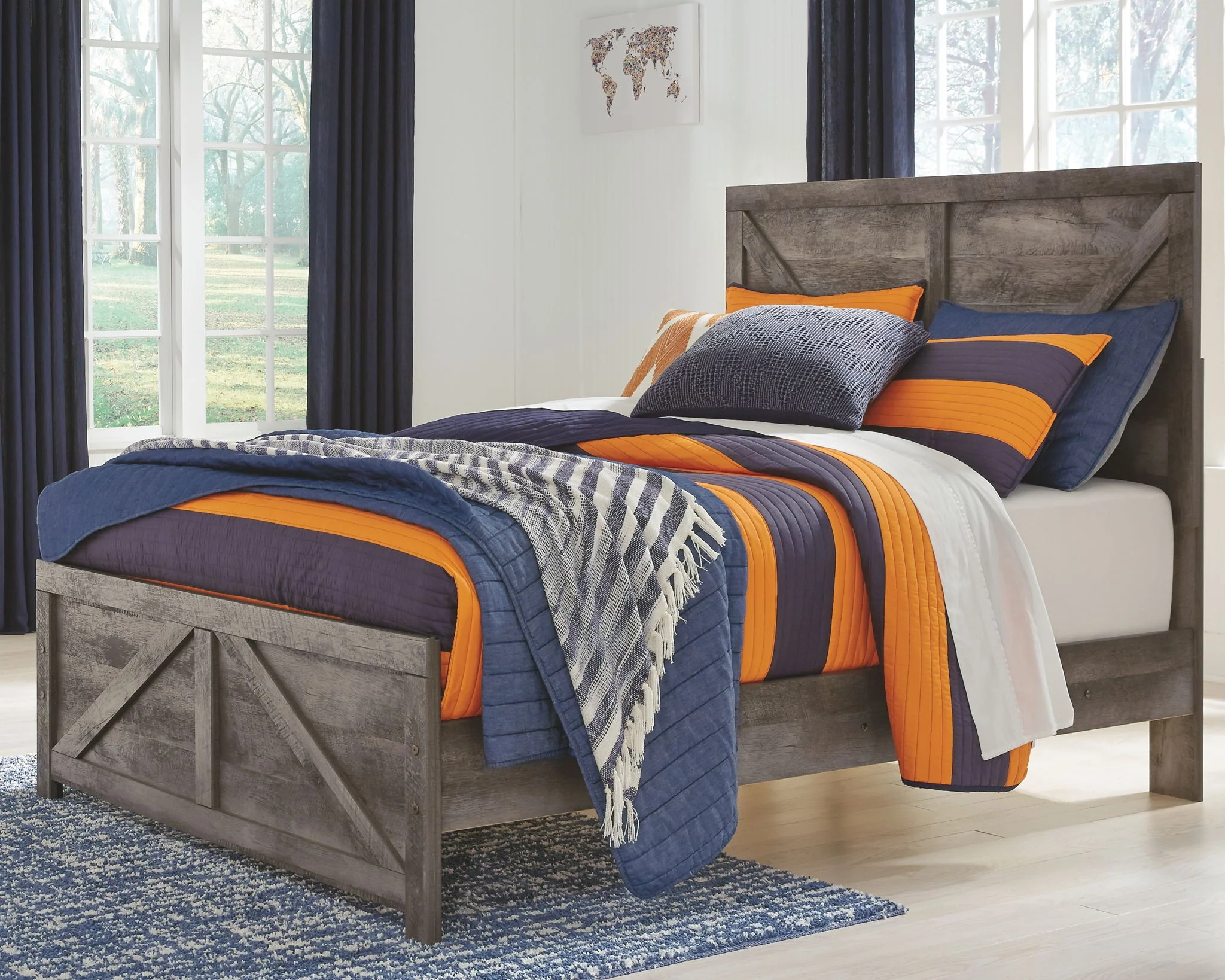 Wynnlow - Gray - Full Crossbuck Panel Bed - Image 2