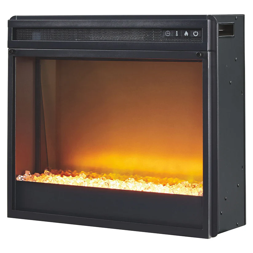 Wynnlow - Gray - 5 Pc. - Entertainment Center - 63" TV Stand With Fireplace Insert Glass/Stone - Image 2