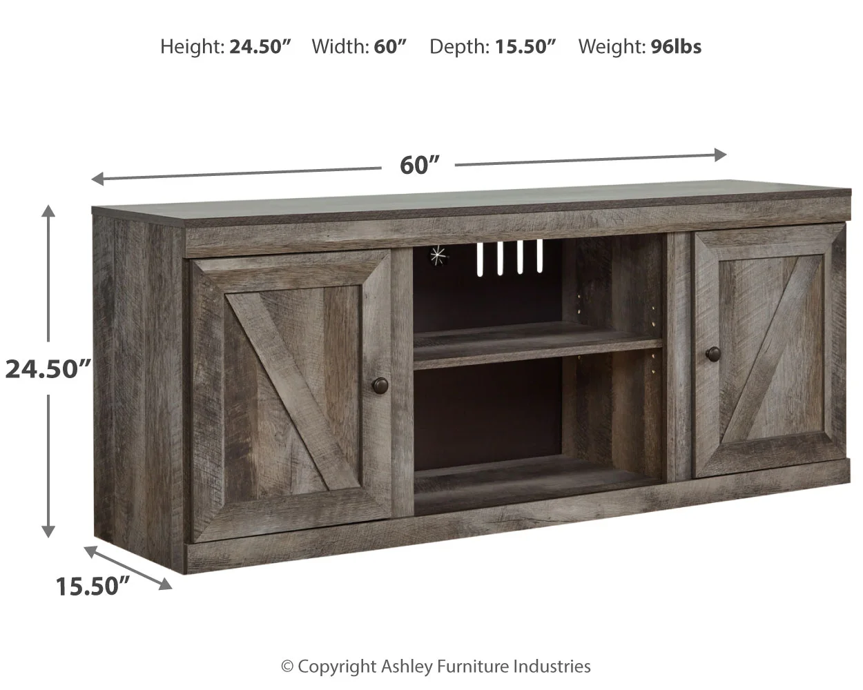 Wynnlow - Gray - LG TV Stand W/Fireplace Option - Image 9