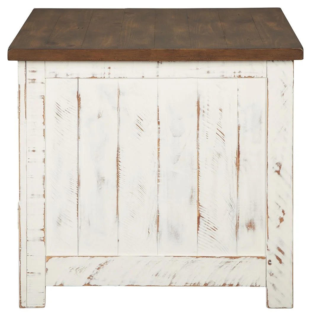 Wystfield - White / Brown - Rectangular End Table - 2 Doors - Image 4
