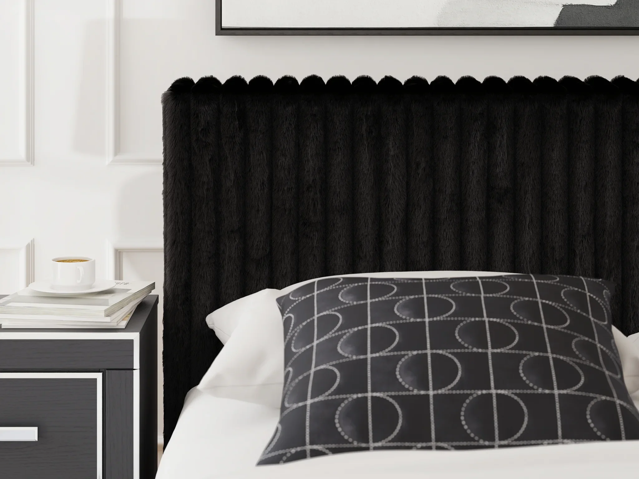 Zuraleus - Queen Upholstered Bed - Black - Image 9